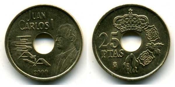 25 Peseta Kingdom of Spain (1976 - ) Bronze/Aluminium Juan Carlos I of Spain (1938 - )