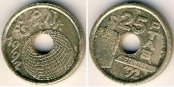 25 Peseta Reino de España (1976 - ) Bronze/Nickel Juan Carlos I (1938 - )