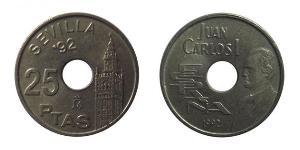25 Peseta Reino de España (1976 - ) Bronze/Nickel Juan Carlos I (1938 - )