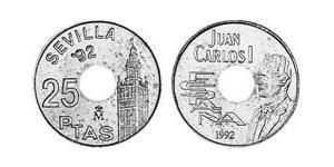 25 Peseta Reino de España (1976 - ) Bronze/Nickel Juan Carlos I (1938 - )