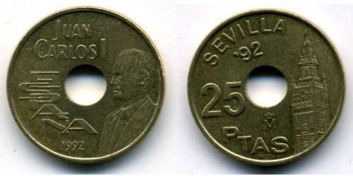 25 Peseta Reino de España (1976 - ) Bronze/Nickel Juan Carlos I (1938 - )