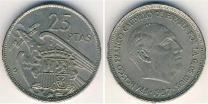 25 Peseta Francoist Spain (1936 - 1975) Copper/Nickel Francisco Franco (1892 – 1975)