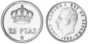 25 Peseta Francoist Spain (1936 - 1975) Copper/Nickel Juan Carlos I of Spain (1938 - )