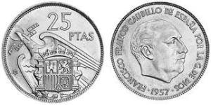 25 Peseta Espagne franquiste (1936 - 1975) Cuivre/Nickel Francisco Franco(1892 – 1975)