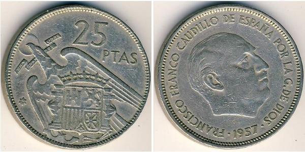 25 Peseta Espagne franquiste (1936 - 1975) Cuivre/Nickel Francisco Franco(1892 – 1975)