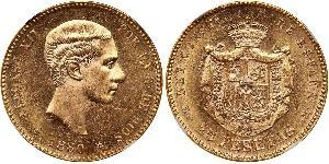 25 Peseta Kingdom of Spain (1874 - 1931) Gold Alfonso XII of Spain (1857 -1885)