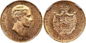 25 Peseta Kingdom of Spain (1874 - 1931) Gold Alfonso XII of Spain (1857 -1885)