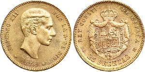 25 Peseta Kingdom of Spain (1874 - 1931) Gold Alfonso XII of Spain (1857 -1885)