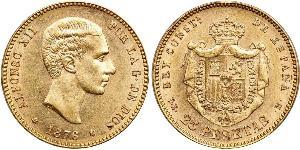 25 Peseta Kingdom of Spain (1874 - 1931) Gold Alfonso XII of Spain (1857 -1885)