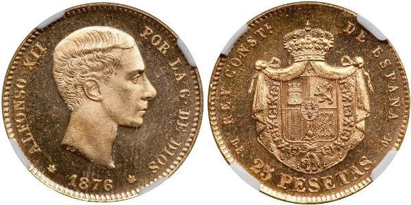 25 Peseta Kingdom of Spain (1874 - 1931) Gold Alfonso XII of Spain (1857 -1885)