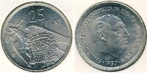 25 Peseta Francoist Spain (1936 - 1975) Kupfer/Nickel Francisco Franco(1892 – 1975)