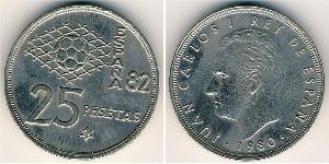 25 Peseta Reino de España (1976 - ) Kupfer/Nickel Juan Carlos I (1938 - )