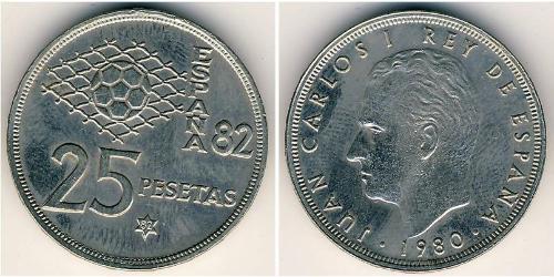 25 Peseta Reino de España (1976 - ) Kupfer/Nickel Juan Carlos I (1938 - )