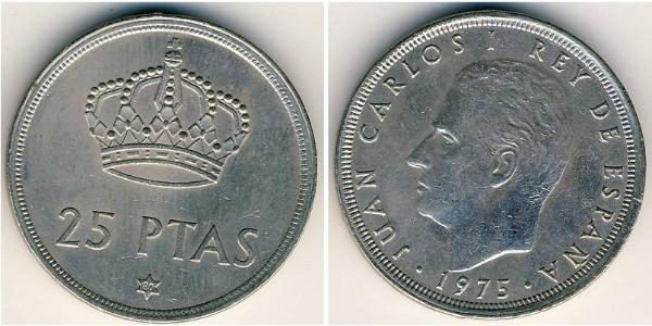 25 Peseta Dictadura de Francisco Franco (1936 - 1975) Níquel/Cobre Juan Carlos I (1938 - )
