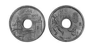 25 Peseta Reino de España (1976 - ) Níquel/Latón 