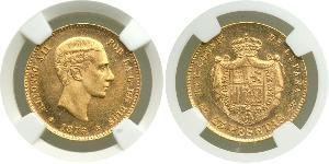 25 Peseta Kingdom of Spain (1874 - 1931) Oro Alfonso XII of Spain (1857 -1885)