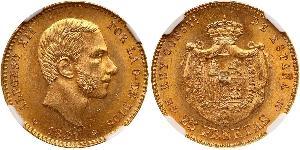 25 Peseta Kingdom of Spain (1874 - 1931) 金 Alfonso XII of Spain (1857 -1885)