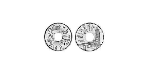 25 Peseta 西班牙 青铜/铝 胡安·卡洛斯一世 (1938 - )