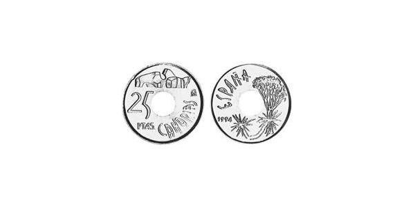 25 Peseta 西班牙 青铜/铝 胡安·卡洛斯一世 (1938 - )