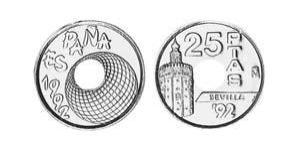 25 Peseta 西班牙 青铜/镍 胡安·卡洛斯一世 (1938 - )