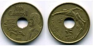 25 Peseta 西班牙 青铜/镍 胡安·卡洛斯一世 (1938 - )
