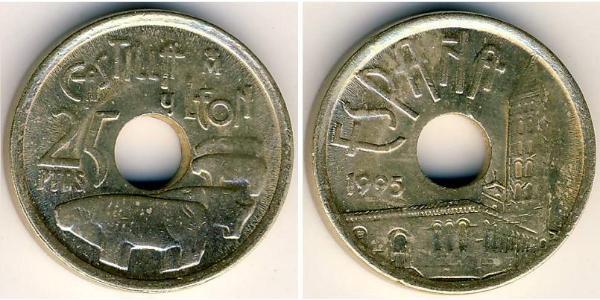 25 Peseta 西班牙 黃銅 
