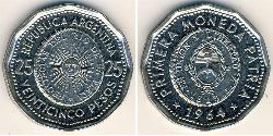 25 Peso Argentina (1861 - ) Acciaio/Nichel 