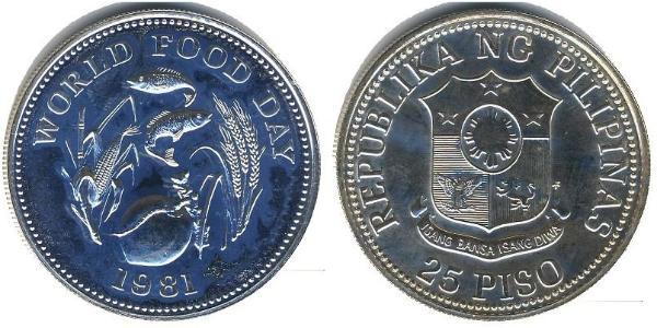 25 Peso Philippines Argent 