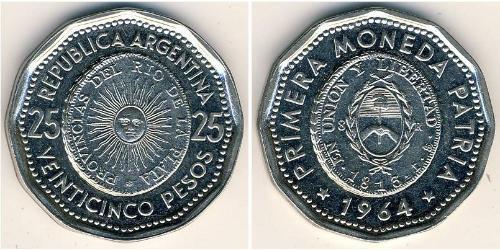 25 Peso Argentinien (1861 - ) Acier/Nickel 