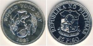 25 Peso Filipinas Plata 