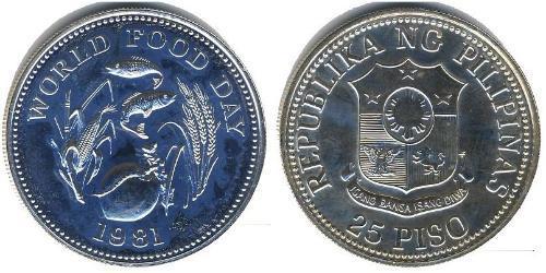 25 Peso Filipinas Plata 