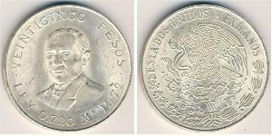 25 Peso United Mexican States (1867 - ) Silver 