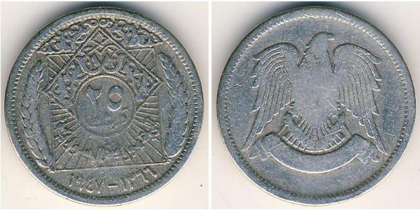 25 Piastre Syrien Silber 