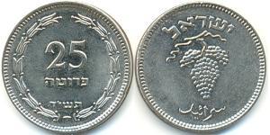 25 Pruta Israel (1948 - ) Copper/Nickel 