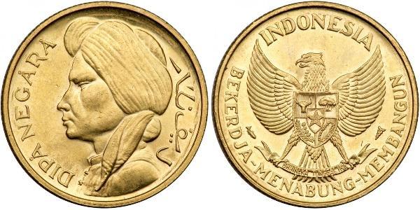 25 Rupia Indonesia Oro 