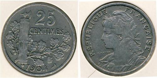 25 Sent Terza Repubblica francese (1870-1940)  Nichel 