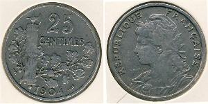 25 Sent French Third Republic (1870-1940)  Nickel 