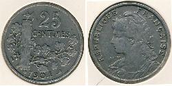 25 Sent Tercera República Francesa (1870-1940)  Níquel 