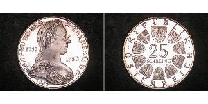 25 Shilling Republic of Austria (1955 - ) Argent Maria Theresa of Austria (1717 - 1780)