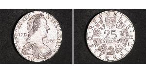 25 Shilling Republic of Austria (1955 - ) Argent Maria Theresa of Austria (1717 - 1780)