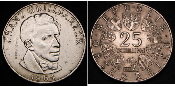 25 Shilling Republic of Austria (1955 - ) Argent 