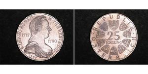 25 Shilling Republic of Austria (1955 - ) Argento Maria Theresa of Austria (1717 - 1780)