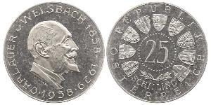 25 Shilling Republic of Austria (1955 - ) Argento Carl Auer von Welsbach