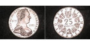 25 Shilling Republic of Austria (1955 - ) Argento Maria Theresa of Austria (1717 - 1780)