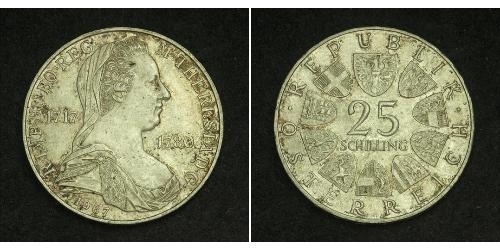 25 Shilling Republic of Austria (1955 - ) Argento Maria Theresa of Austria (1717 - 1780)