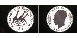 25 Shilling Tanzania Argento 