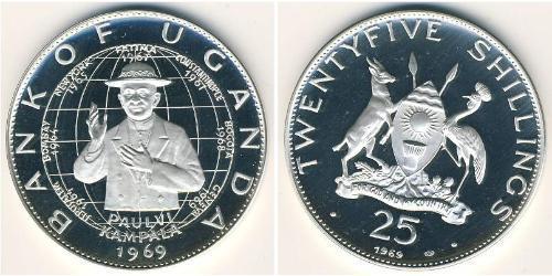 25 Shilling Uganda Argento 