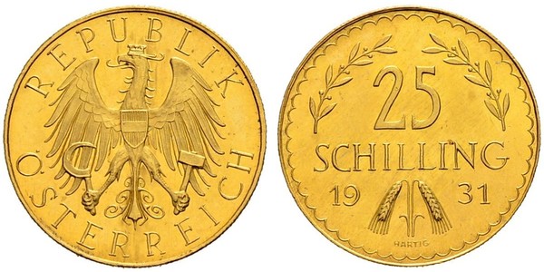 25 Shilling First Austrian Republic (1918-1934) Gold 