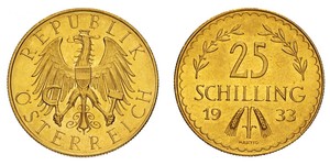 25 Shilling Geschichte Österreichs (1918-1934) Gold 