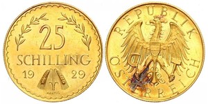 25 Shilling Geschichte Österreichs (1918-1934) Gold 